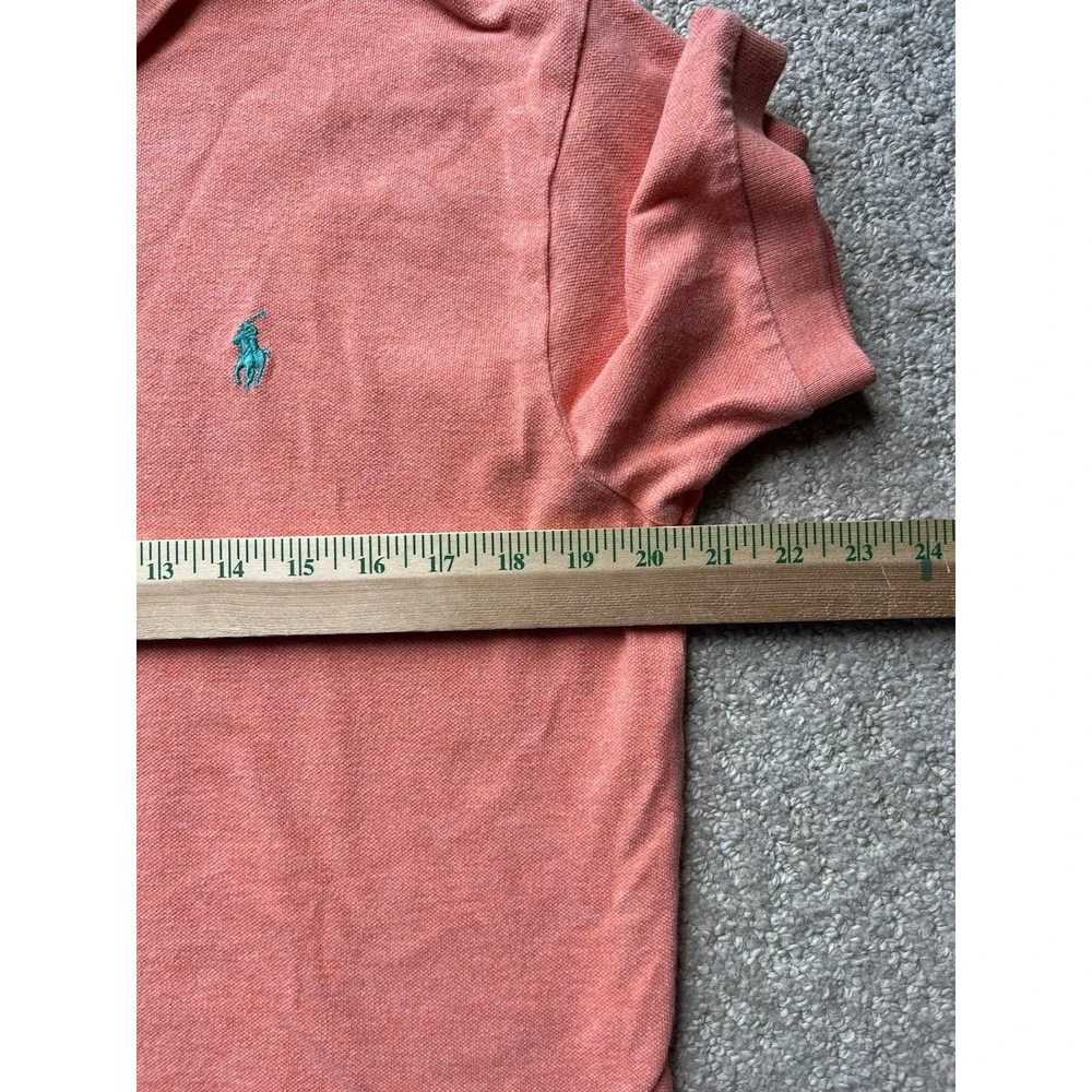 Polo Ralph Lauren‎ Shirt Mens Medium M Orange Green Pony Rugby Polo SS